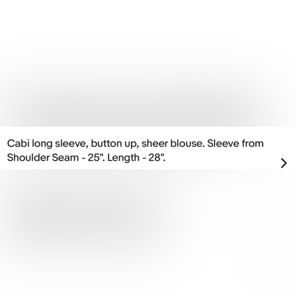 Cabi #129 Sheer Blouse Long Sleeve Button Down Med - Picture 7 of 7